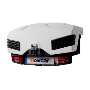 Roof box on tow bar TowBox Evo, Arctic White