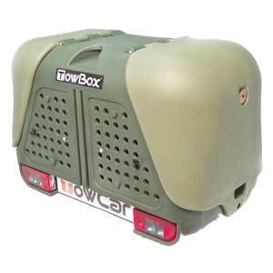 Roof box on tow bar Towbox V2 DOG green