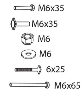 Set suruburi pentru extensia +1 a suportului Menabo Alphard