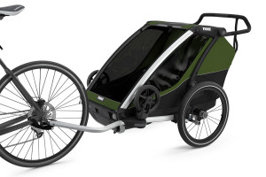 Thule Chariot Cab 2 multisport trailer for 2 children, Aluminium/Cypress Green - Img 3