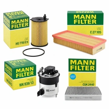 Pachet filtre MANN-FILTER Ford Focus II 1.6 TDCi 109 CP G8DA G8DB (2004-2007)