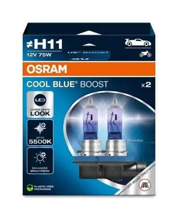 Set 2 Becuri H11 OSRAM Cool Blue Boost 12V 75W 5500K - Off-Road
