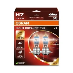 Set 2 Becuri H7 OSRAM Night Breaker 220 +220% 12V 55W – Lumina Ultra Puternica