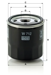 Filtru ulei MANN-FILTER W 712 - Img 3