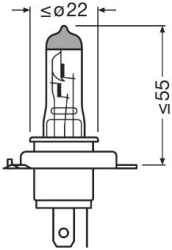 Bec Auto H4 OSRAM 64193 12V 60/55W - Faza Scurta si Lunga - Img 3