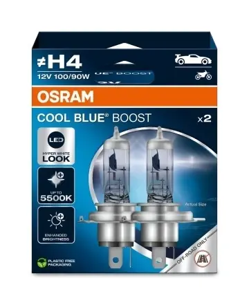 Set 2 Becuri H4 OSRAM Cool Blue Boost 12V 100/90W 5500K - Off-Road