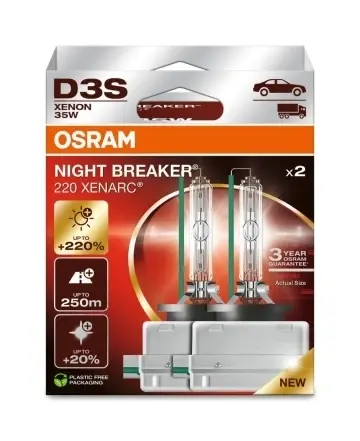 Set 2 Becuri Xenon D3S OSRAM Xenarc Night Breaker 220 66340XN2 4500K