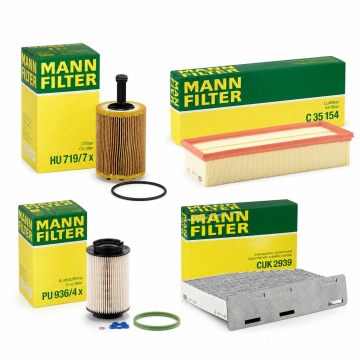 Pachet filtre MANN-FILTER Audi A3 8P 2.0 TDI 140 CP BKD BMM CBAB (2003-2013)