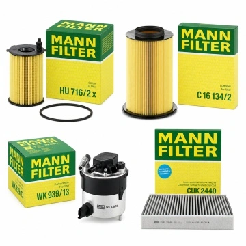 Pachet filtre MANN-FILTER Ford Focus II Facelift 1.6 TDCi 109 CP G8DA G8DB (2007-2012)
