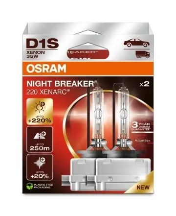 Set 2 Becuri Xenon D1S OSRAM Xenarc Night Breaker 220 66140XN2 4500K