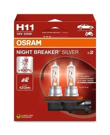 Set 2 Becuri H11 OSRAM Night Breaker Silver 64211NBS 12V 55W