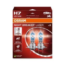 Set 2 Becuri H7 OSRAM Night Breaker Laser NextGen +150% 12V 55W