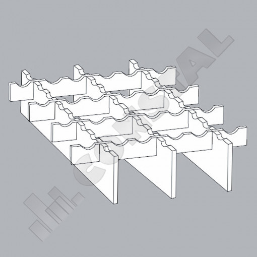 GRATAR ZINCAT PRESAT STRIAT 30X2 / 1000X1000 MM / TIP 33X33