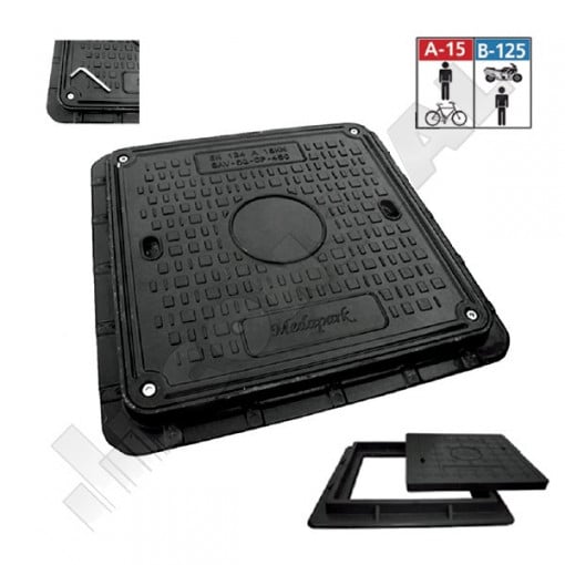 CAPAC CANALIZARE COMPOZIT PATRAT 670x670 A15