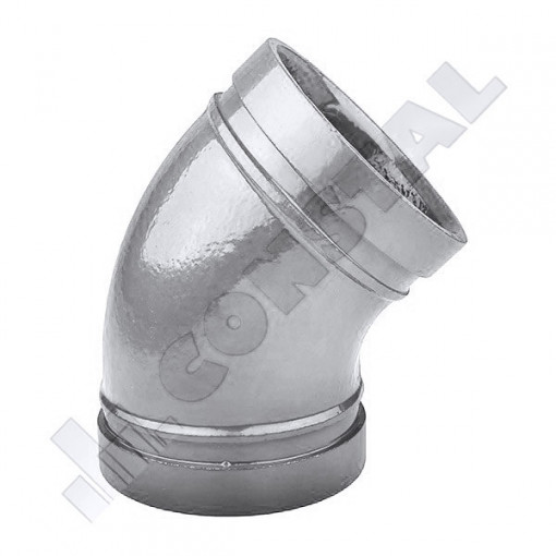 COT CANELAT ZINCAT PENTRU MONTAJ RAPID 45° DN65 / 76.1