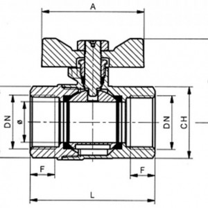 ROBINET TRECERE CU BILA 1/2 TOLI FI-FI AIRAGA 852 - Img 2