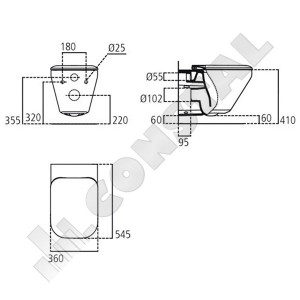 VAS WC SUSPENDAT IDEAL STANDARD TONIC II AQUABLADE K316701 - Img 3