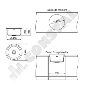 CHIUVETA COMPOZIT FAT ROTUNDĂ Ø 49Х21 - Img 3