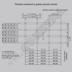GRATAR ZINCAT PRESAT 40X2 / 1000X1000 MM / TIP 33X33 - Img 3