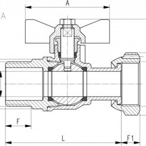 ROBINET SFERA CU RACORD CONTOARE MF 1/2 X 3/4 TOLI AIRAGA AIR195A - Img 2