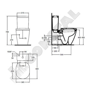VAS WC IDEAL STANDARD CONNECT CUBE BTW E803701 - Img 3