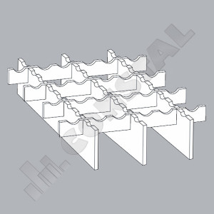 GRATAR ZINCAT PRESAT STRIAT 30X3 / 1000X1000 MM / TIP 33X33