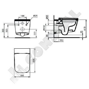VAS WC SUSPENDAT IDEAL STANDARD MIA RIMLESS J504701 - Img 4