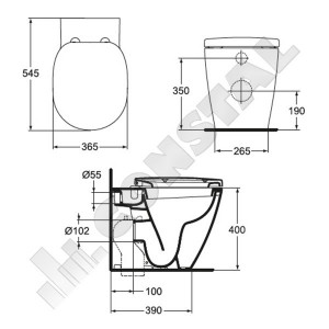 VAS WC IDEAL STANDARD CONNECT BTW PT REZERVOR INCASTRAT E803401 - Img 2