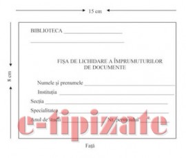 Fisa de lichidare a imprumuturilor de documente