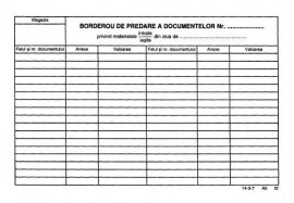 Borderou de predare primire documente A4