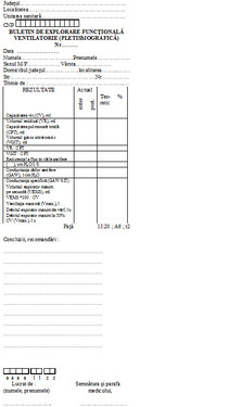 Buletin de explorare functionala ventilatorie A6