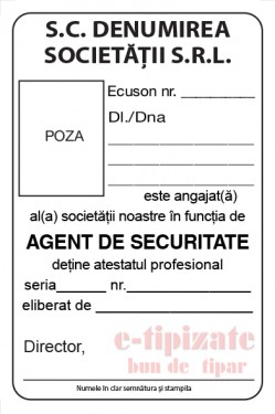 PACHET PROMOTIONAL - Ecuson agent de securitate complet (cu port ecuson si clips) - Img 3