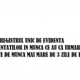 Registrul unic de evidenta a accidentatilor in munca ce au ca urmare incapacitate de lucru mai mare de 3 zile de lucru