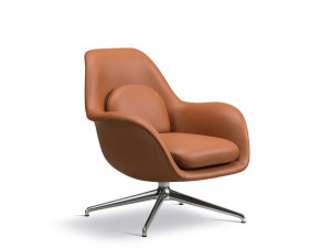 Swoon Petit Lounge Chair - Swivel Base - Leather [DEMO]