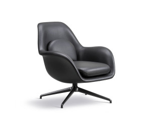 Swoon Petit Lounge Chair - Swivel Base - Leather [DEMO] - Img 3