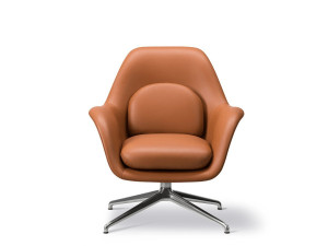 Swoon Petit Lounge Chair - Swivel Base - Leather [DEMO] - Img 4