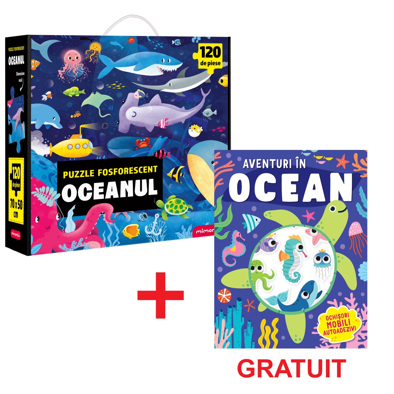 Pachet - Puzzle Fosforescent Mimorello - Oceanul - Aventuri în ocean GRATUIT