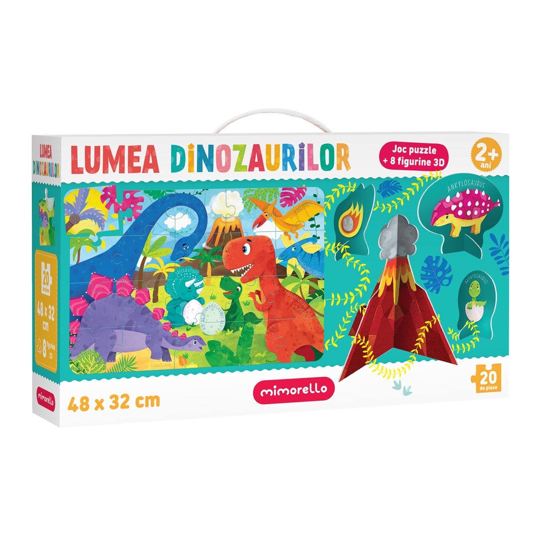 Joc educativ Mimorello - Puzzle luuung - Lumea dinozaurilor