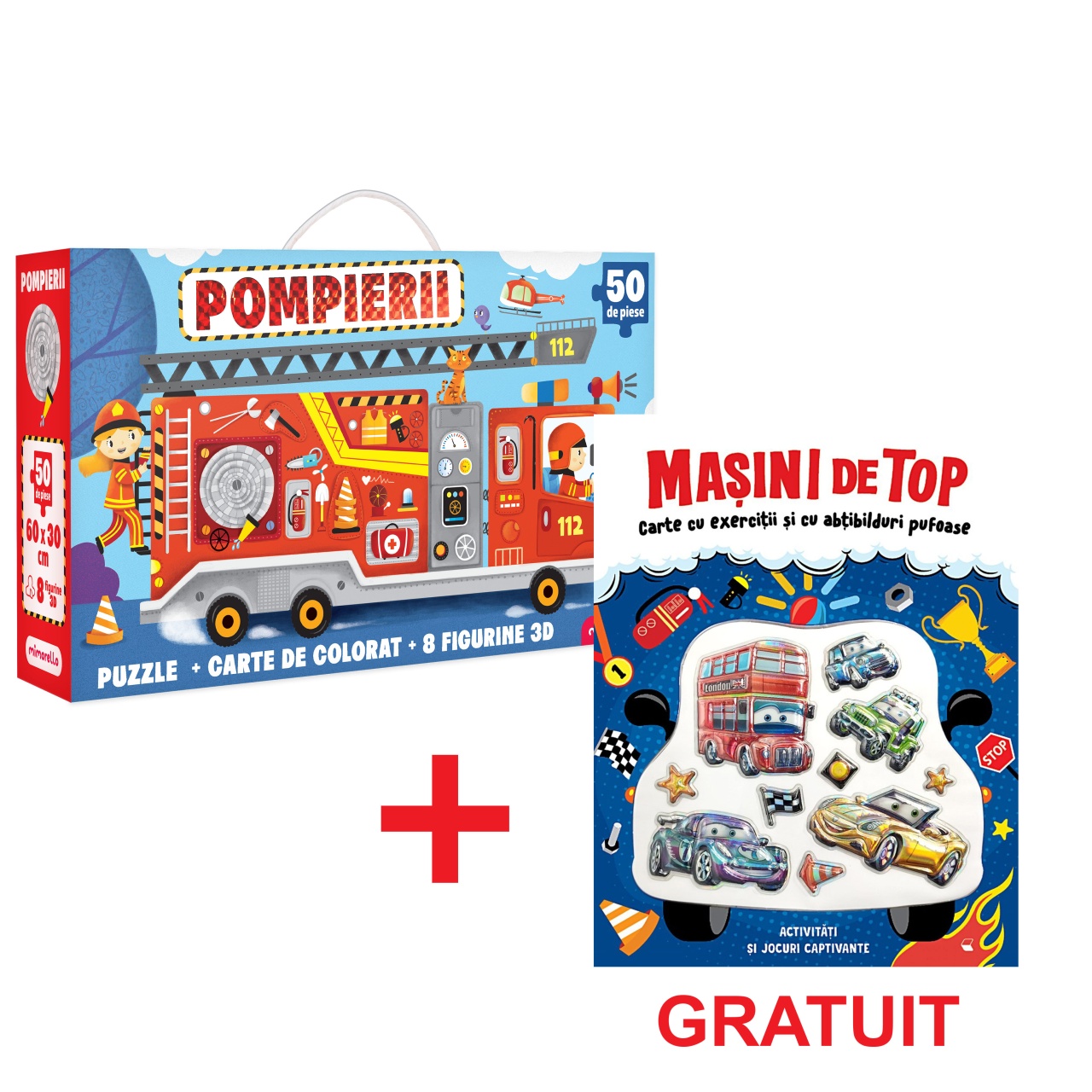 Pachet - Puzzle Mimorello - Pompierii - Mașini de top GRATUIT