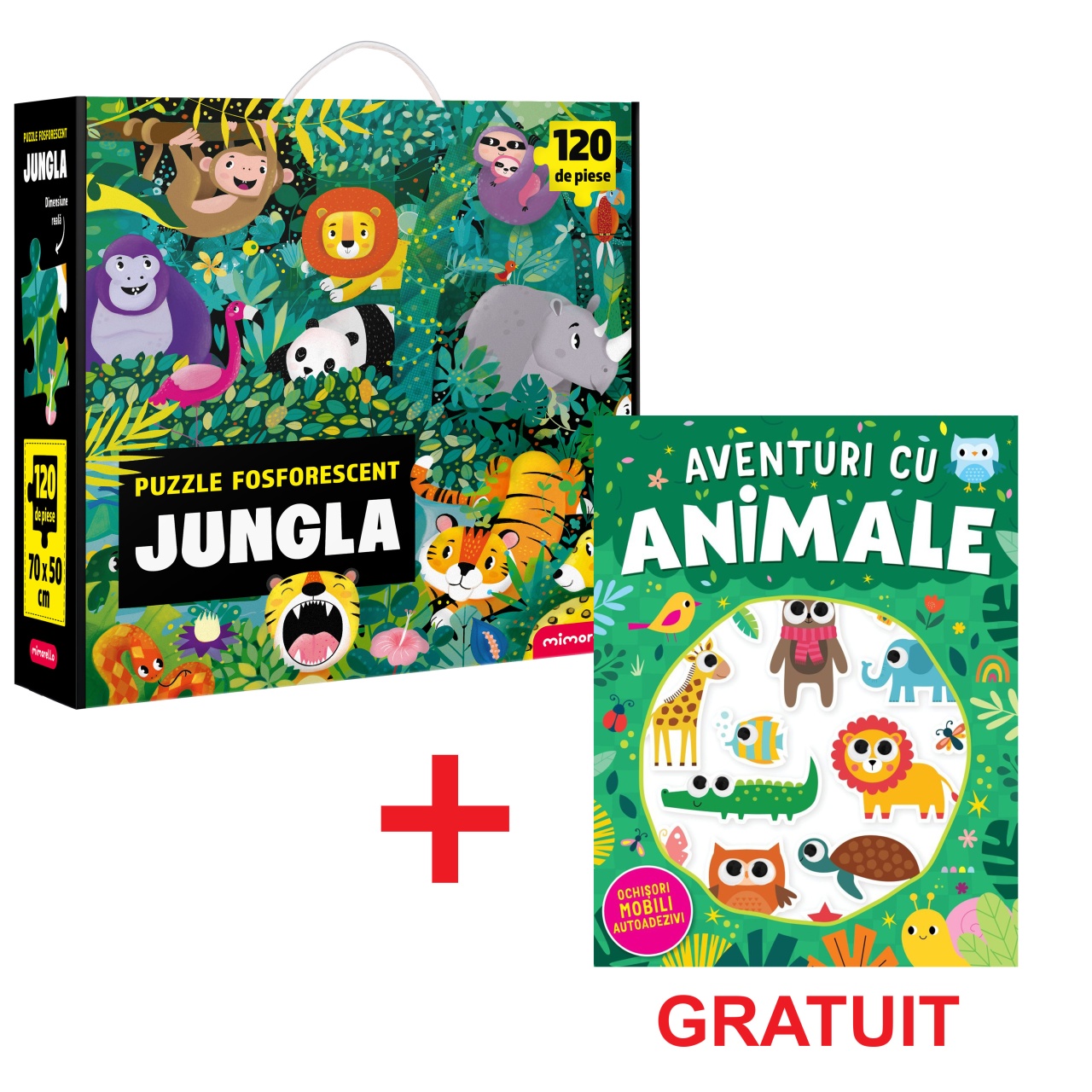 Pachet - Puzzle Fosforescent Mimorello - Jungla - Aventuri cu animale GRATUIT