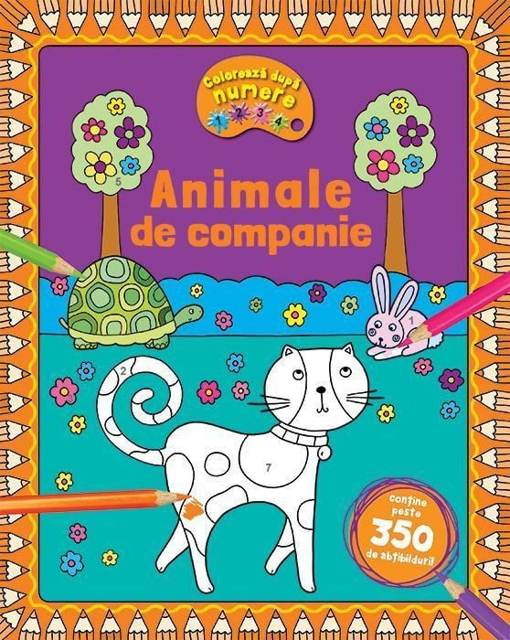 Animale de companie - Coloreaza dupa numere + Abtibilduri