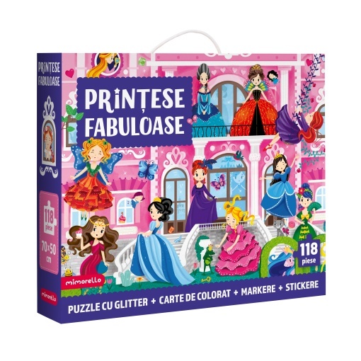 Joc educativ - Puzzle cu glitter Mimorello - PRINTESE FABULOASE