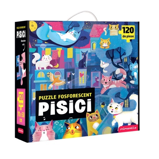 Joc educativ - Puzzle Fosforescent Mimorello - Pisici