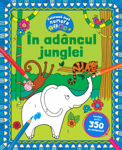In adancul junglei - Coloreaza dupa numere + Abtibilduri