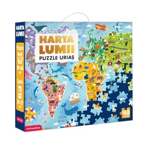 Joc educativ - Puzzle Mimorello - Harta lumii - Editura Kreativ
