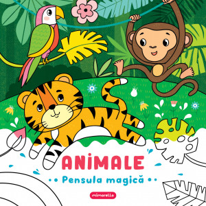 Animale pensula magică - carte de colorat cu apă
