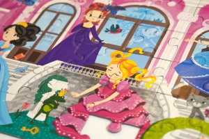 Joc educativ - Puzzle cu glitter Mimorello - PRINTESE FABULOASE - Img 9