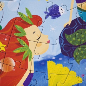 SET - Joc educativ - Puzzle cu glitter Mimorello - Sirene Magice - Printese Fabuloase - Img 4