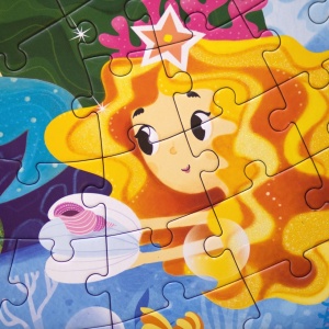 SET - Joc educativ - Puzzle cu glitter Mimorello - Sirene Magice - Printese Fabuloase - Img 5