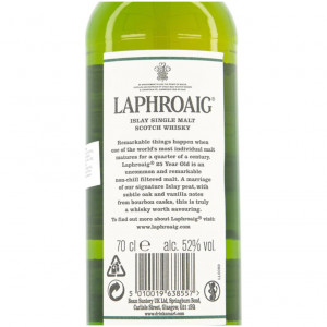 Laphroaig 25 bottle back label